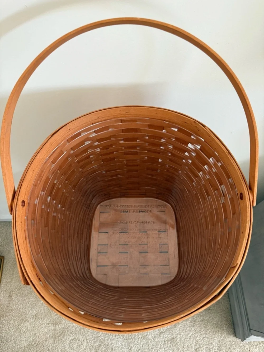 Longaberger Retired 13” Measuring Basket Wood-Lid & Protector